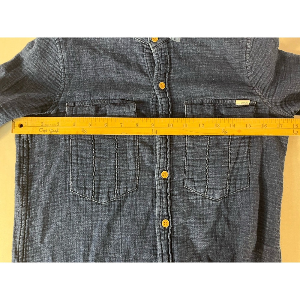 Mother Denim Shirt Dress Womens XS Blue Long Sleeve Button Down Gauze - Picture 6 of 10